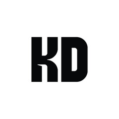 KD monogram logo design letter text name symbol monochrome logotype alphabet character simple logo