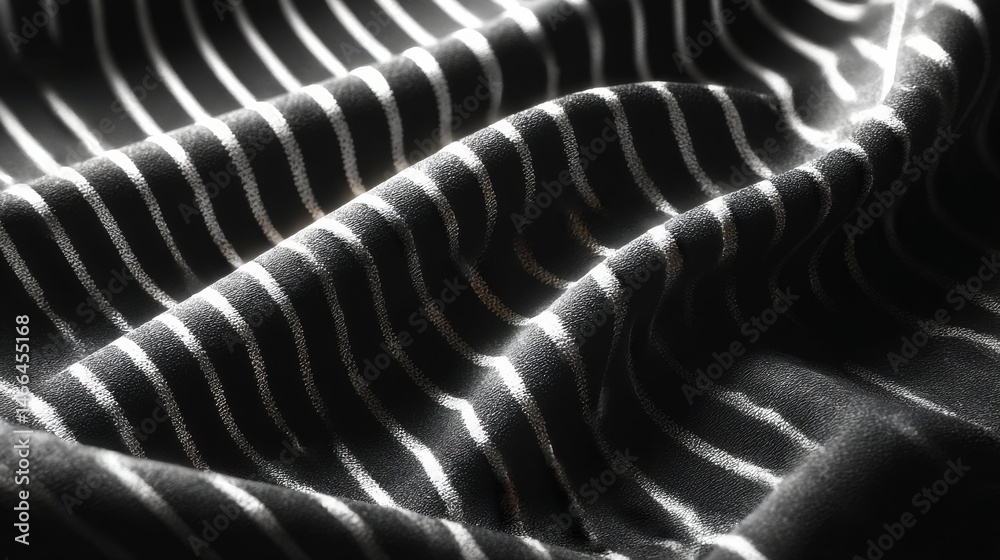 Aufkleber abstract striped fabric: draped textile texture with light and shadow play, capturing the essence of