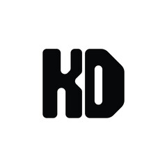 Obraz premium KD monogram logo design letter text name symbol monochrome logotype alphabet character simple logo