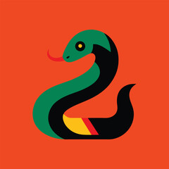 Naklejka premium Monty snake vector art illustration