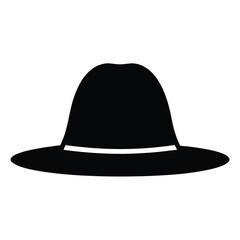 hats vector silhouette icon, black and white illustration of footwear.