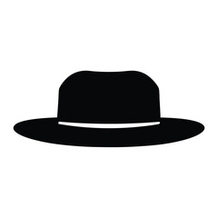 hats vector silhouette icon, black and white illustration of footwear.