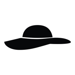 hats vector silhouette icon, black and white illustration of footwear.