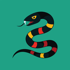 Naklejka premium rattle swift snake vector art illustration