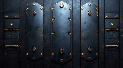 Fototapeta premium Steampunk Metal Panels Wall