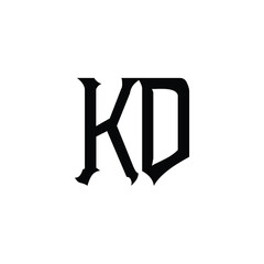 KD monogram logo design letter text name symbol monochrome logotype alphabet character simple logo