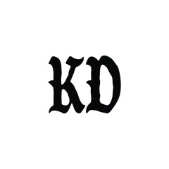 KD monogram logo design letter text name symbol monochrome logotype alphabet character simple logo