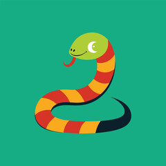Naklejka premium hiss per the friendly snake vector art illustration