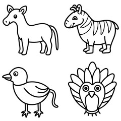 farm animals drawing art