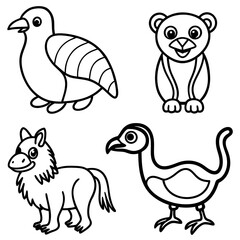 Naklejka premium set of cartoon animals