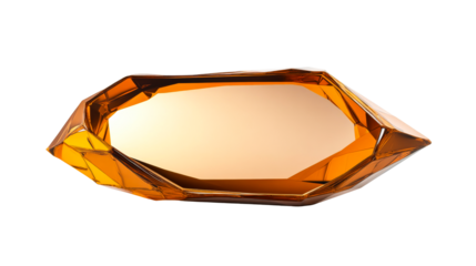 Faceted Golden Shaped Frame with Translucent Center, cut out transparent