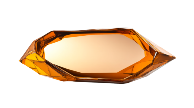 Faceted Golden Shaped Frame with Translucent Center, cut out transparent