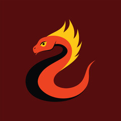 Fototapeta premium blaze snake vector art illustration