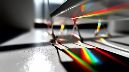 Obraz premium Prism dispersing light creating rainbow shadows