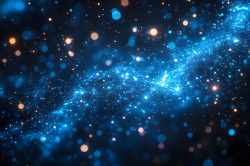 Sparkling Cosmic Abstract: Blue Galaxy and Starry Night for Art and Design