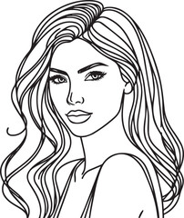 Elegant Black & White Beautiful Girls Vector Illustrations