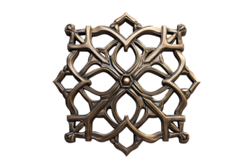 Ornate bronze lattice, delicate metalwork structure, cut out transparent