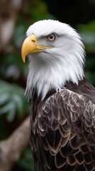 Obraz premium Close-up portrait of a majestic bald eagle