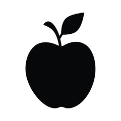 kei apple vector silhouette icon, black and white illustration of fruits.