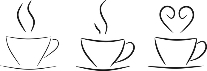 
Minimal Line Coffee Cup with Pastel Blob Background – Modern Vector Art