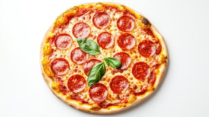 Delicious Pepperoni Pizza with Basil
