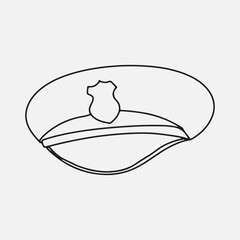 Police Icons Hand Drawn Doodle Coloring Vector. Set of Cute Police Related Objects in Doodle Style Police element doodles