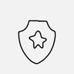 Police Icons Hand Drawn Doodle Coloring Vector. Set of Cute Police Related Objects in Doodle Style Police element doodles