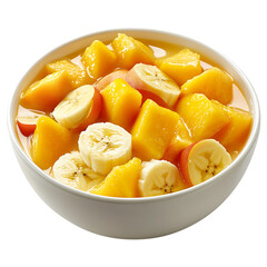 Modern Sunrise Bowl with Peach Banana Fusion Isolated on Transparent Background