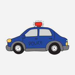 Kawaii Police element Objects in Doodle Style. design element stock. police man
