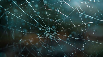 Cracked Window with Spider Web