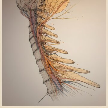 La columna vertebral y sus nervios.
