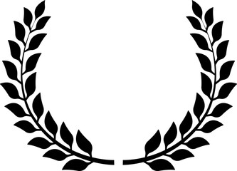 Circular laurel foliate icon in flat. isolated on transparent background