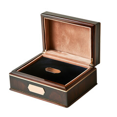 A Keepsake Box with Velvet Lining and Engraved Design Isolated on Transparent Background