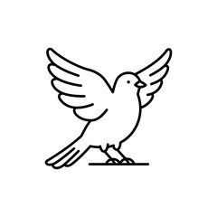 Bird Spreading Wings Proudly on Perch, Symbol of Freedom
