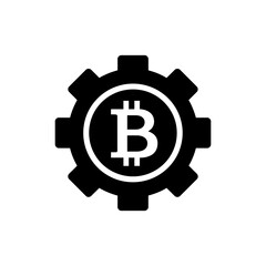 Bitcoin as Gear Axle Hub - Minimal Icon