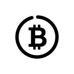 Bitcoin as Screen Loading Circle - Minimal Icon