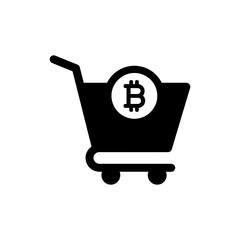 Bitcoin as Shopping Cart Wheel – E-commerce and Digital Currency Concept