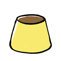 筆タッチのプリンのイラスト