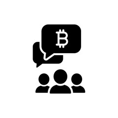 Bitcoin in Group Chat Symbol for Cryptocurrency Communication