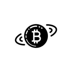 Bitcoin in Circular Wave Ring Representing Dynamic Cryptocurrency Movement