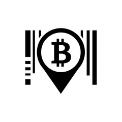 Obraz premium Bitcoin in Magnified Barcode Dot - Minimal Icon