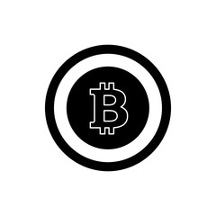 Bitcoin Inside Glowing Circle - Cryptocurrency and Digital Finance