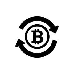 Bitcoin on Arrow Loop Spin Representing Cryptocurrency Movement