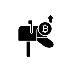 Bitcoin Rising from Mailbox Slot - Cryptocurrency and Digital Mail