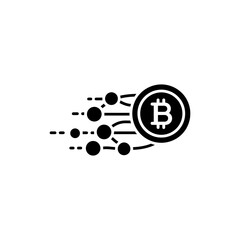 Bitcoin with Bouncing Ball Trail - Cryptocurrency and Dynamic Growth
