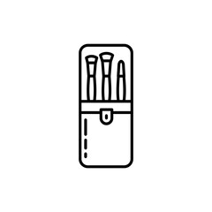 Brush Case with Organized Slots and Closure - Product Organization and Storage