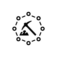 Control Knobs Surrounding Mining Symbol for Cryptocurrency Operation
