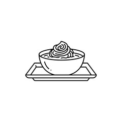 Dipping Bowl of Tsuyu Sauce with Soba Noodles on a Tray