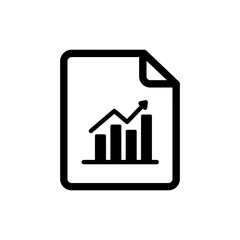Document with corner folded into chart icon, report analytics symbol, financial data visualization, business report vector, statistics overview graphic, chart paper icon, stock illustration