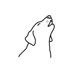 Dog Howling with Head Up and Eyes Closed Icon for Canine Expression